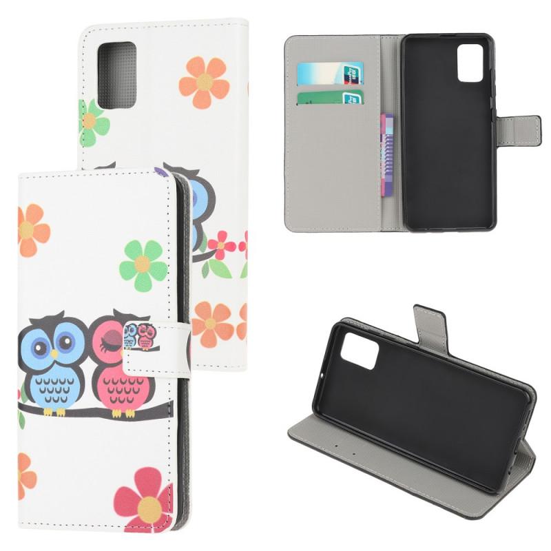 Plånboksfodral Samsung Galaxy A13 - Ugglor & Blommor