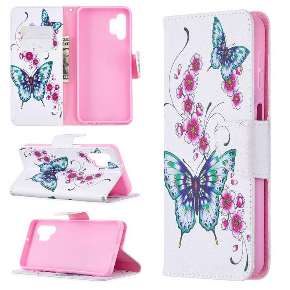 Plånboksfodral Samsung Galaxy A04s – Fjärilar och Blommor