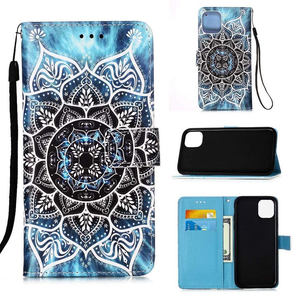 Plånboksfodral iPhone 14 Plus – Blå Mandala