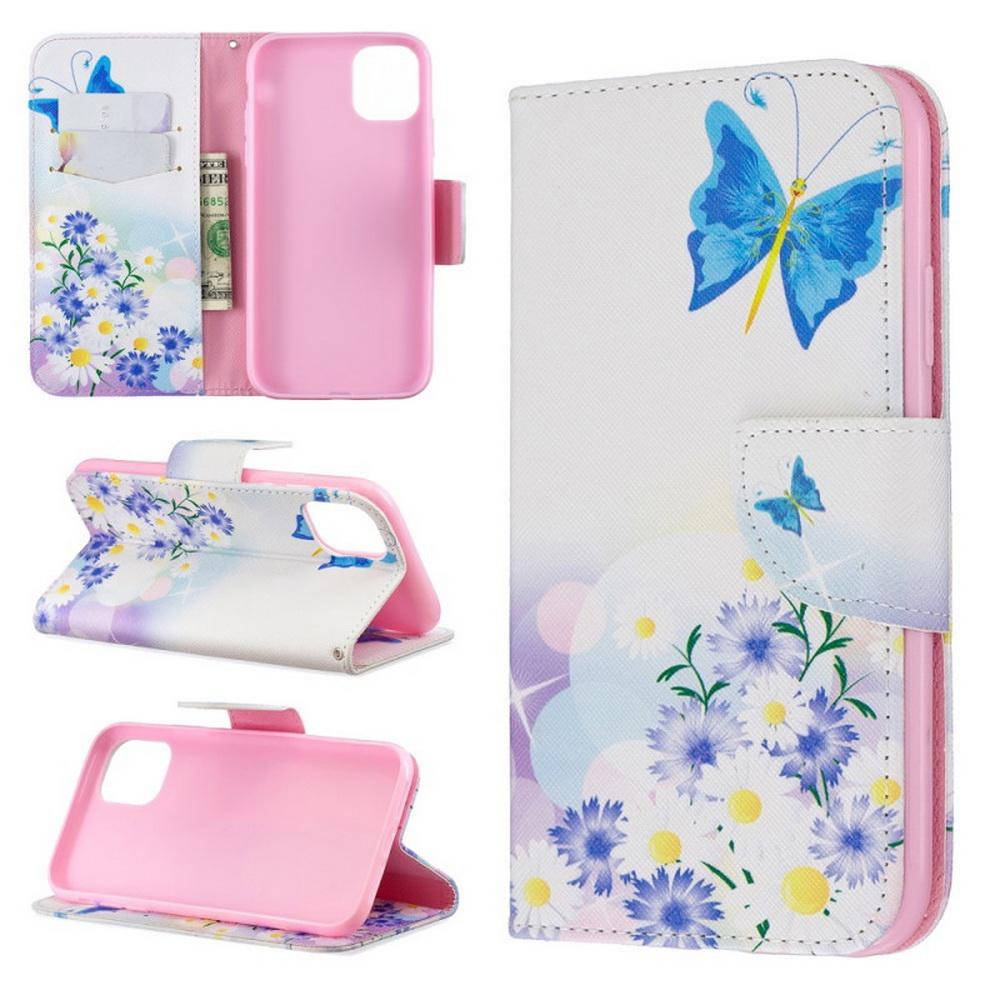 Plånboksfodral iPhone 14 Plus – Fjärilar och Blommor