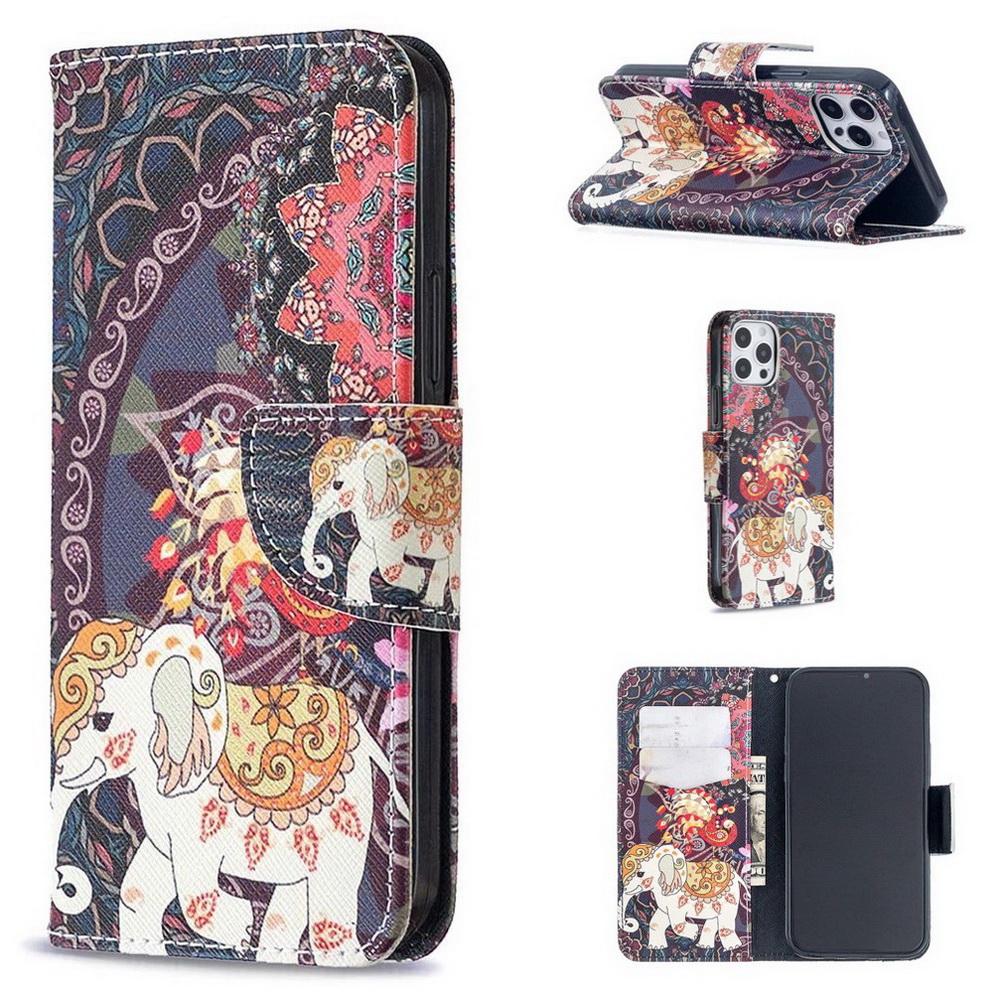 Plånboksfodral iPhone 14 Pro Max – Indiskt / Elefant
