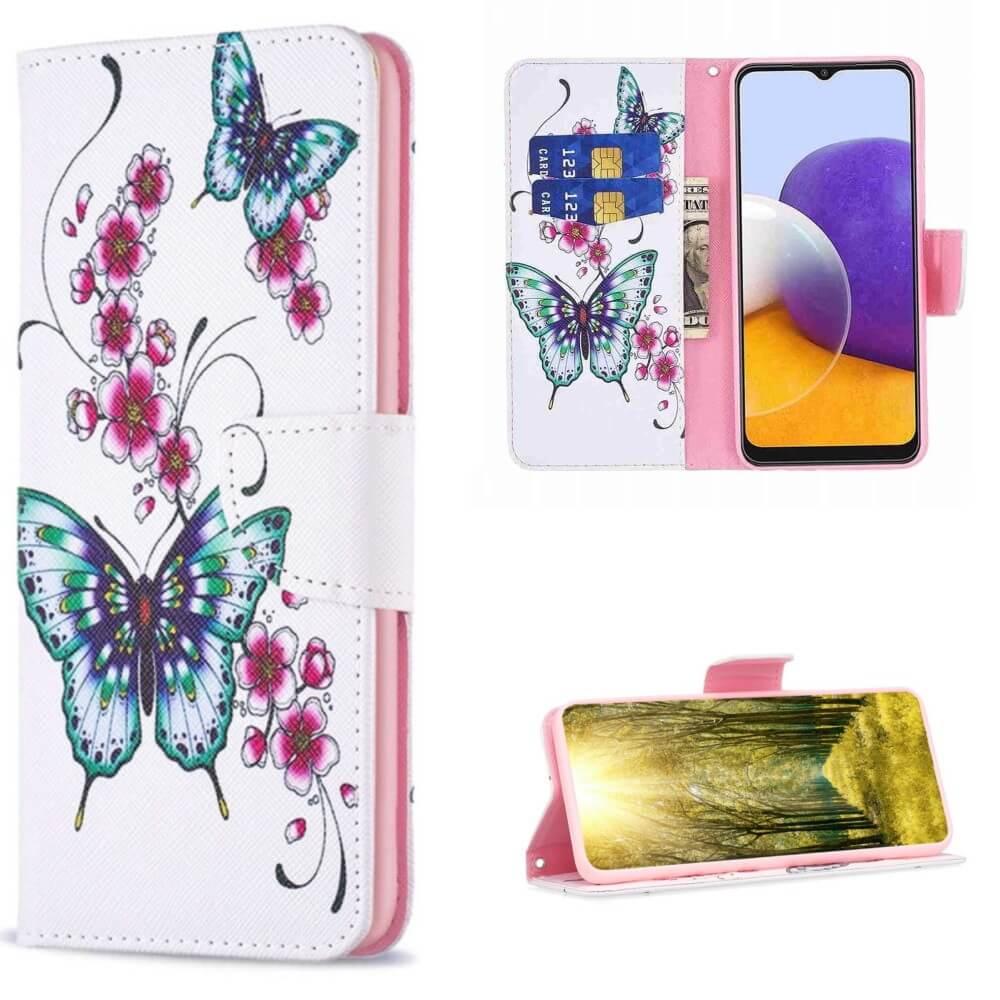 Plånboksfodral Samsung Galaxy A14 – Fjärilar och Blommor