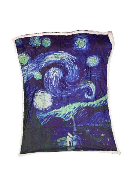 Plush Filt Pläd Galaxy ca 150 cm x ca 180 cm