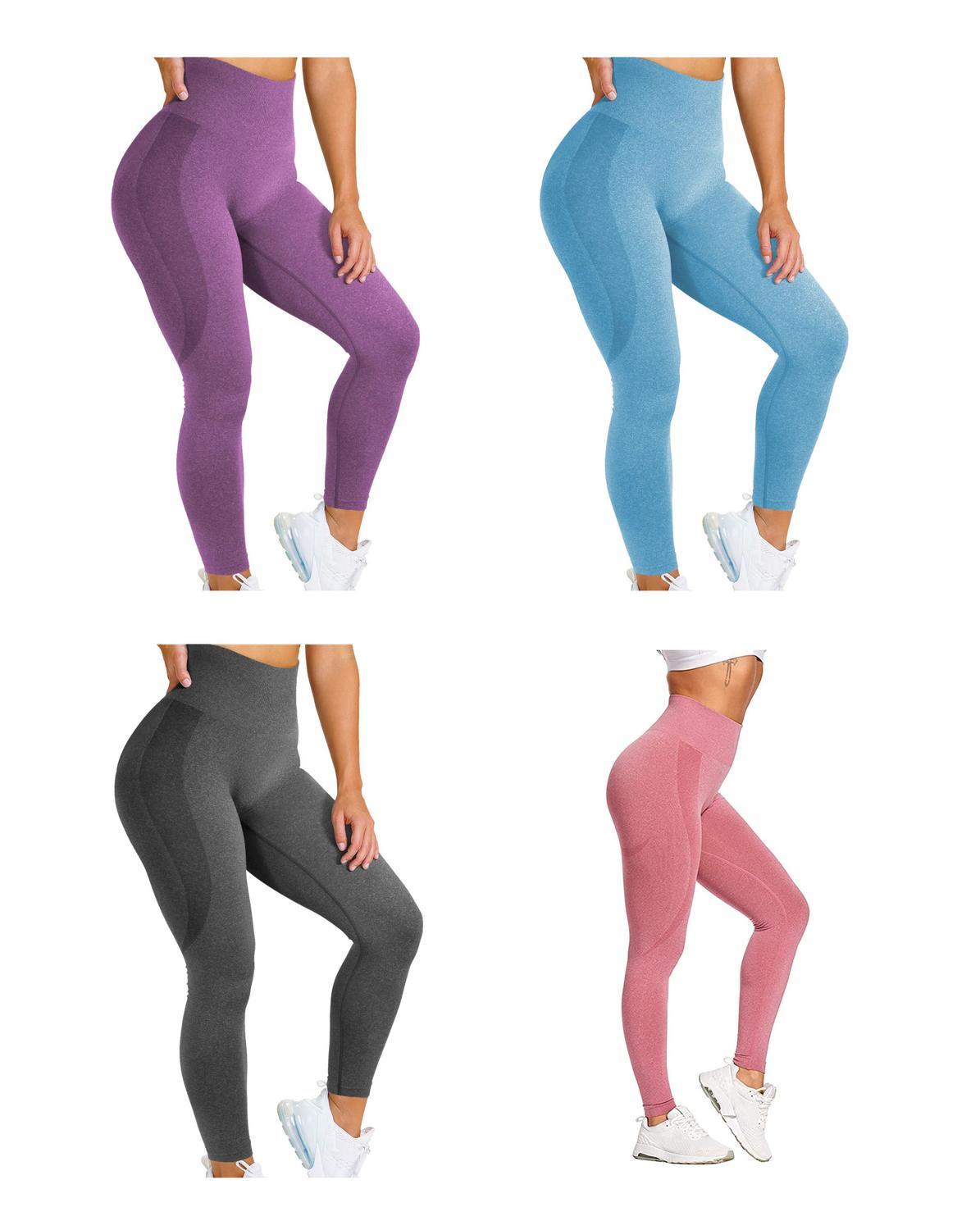 MörkLila Tights Seamless Hög midja Leggings