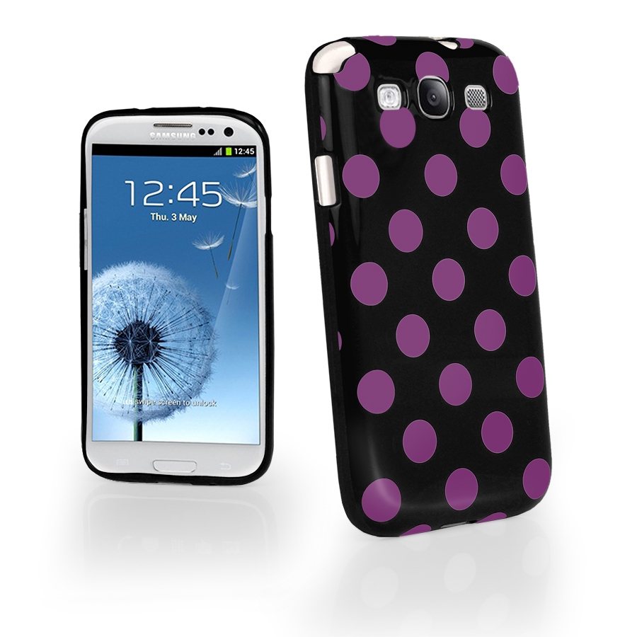 Polka dot FlexiCase Skal till Samsung Galaxy S3 i9300 (Svart