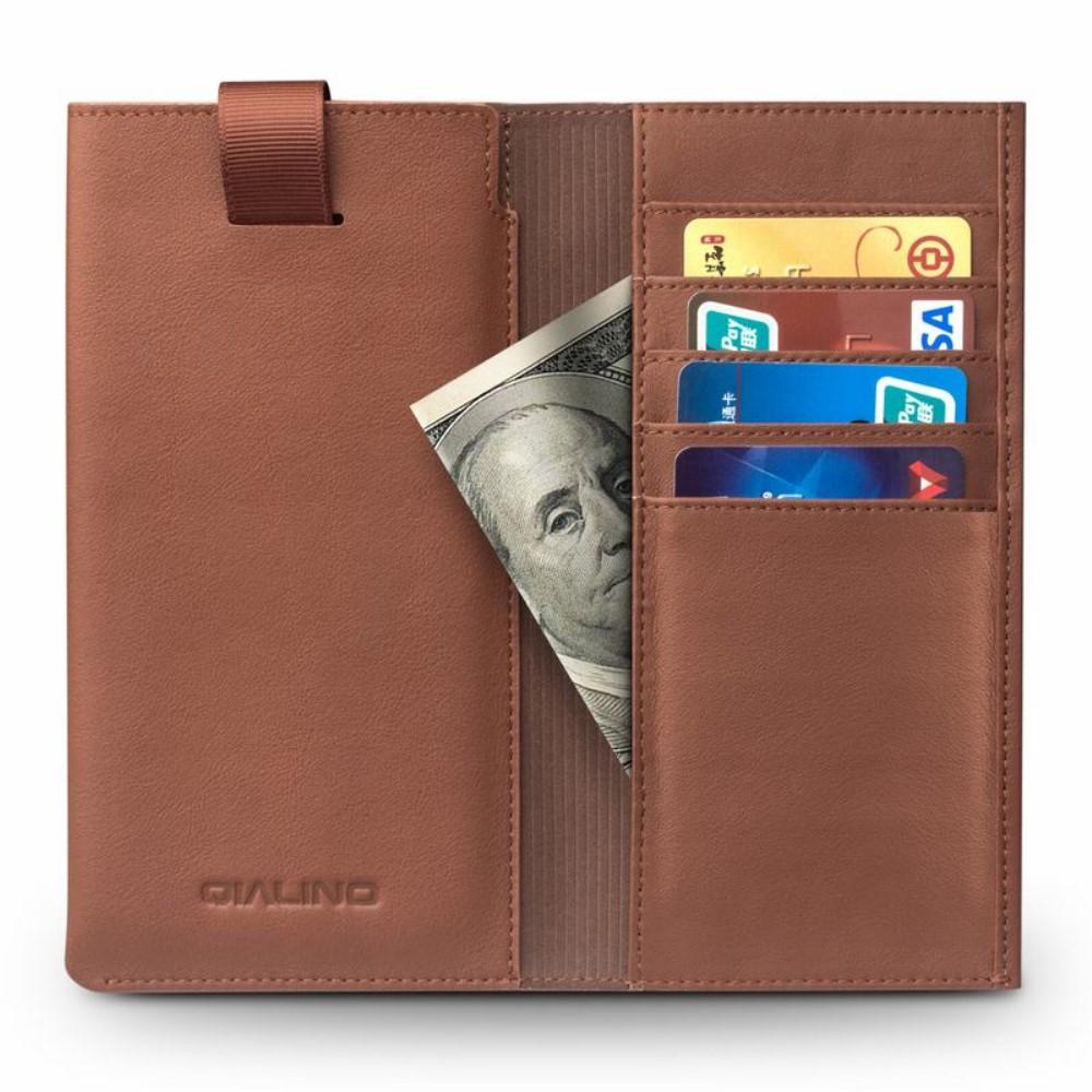 Universal Pouch Wallet i äkta läder - Brun (M)
