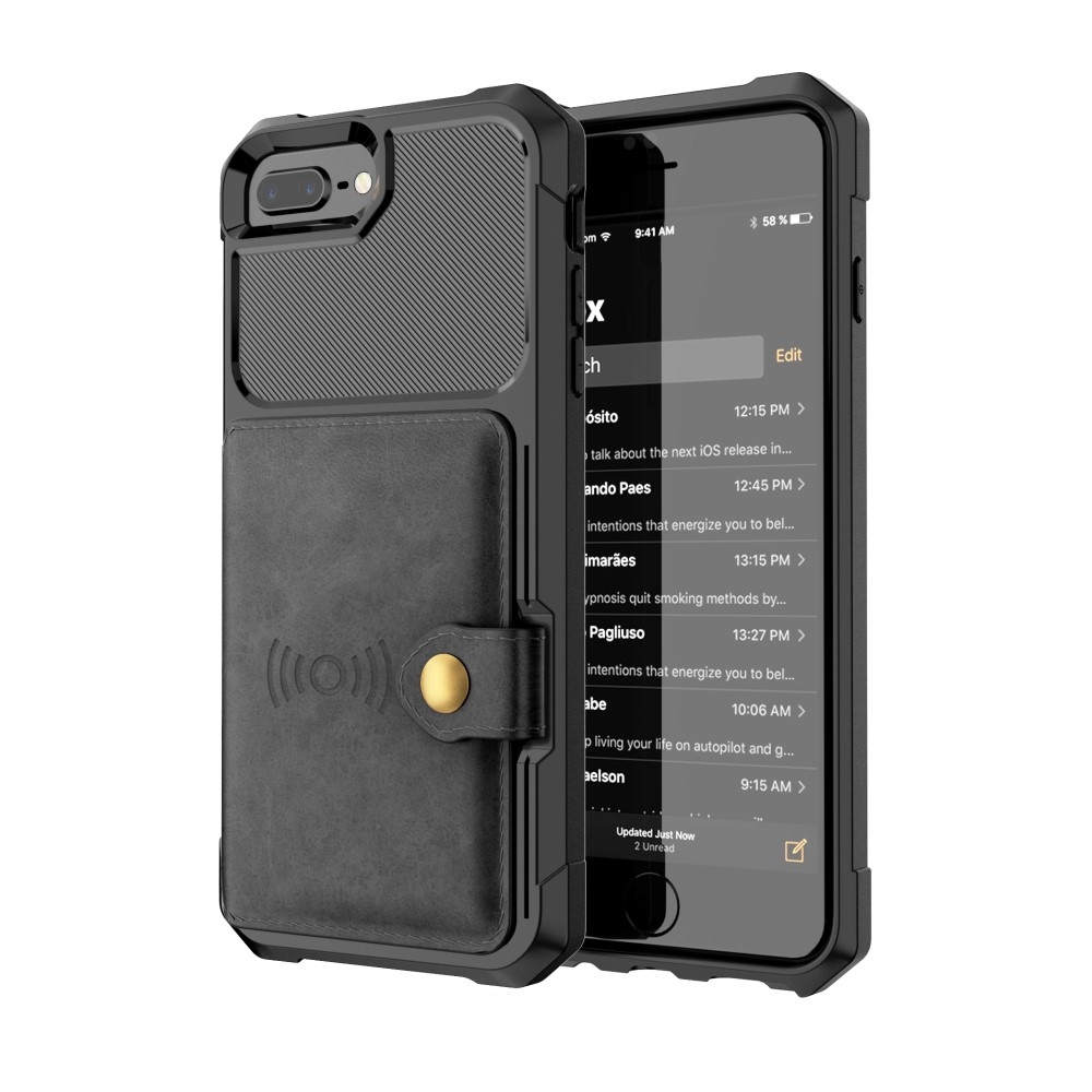 Kickstand Läder Coated Mobilskal iPhone 8 Plus