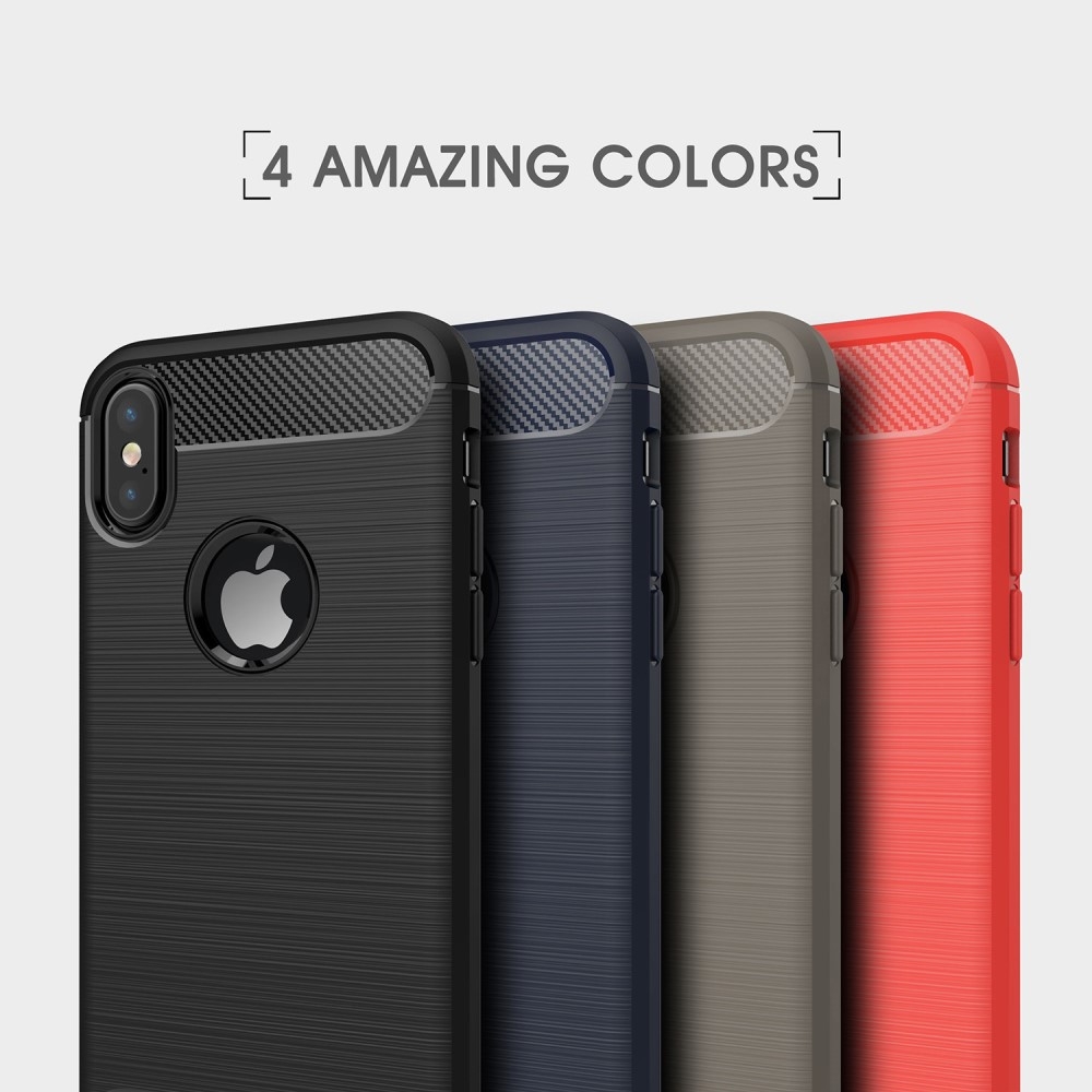 Carbon Fiber Brushed Mobilskal till iPhone XS / X