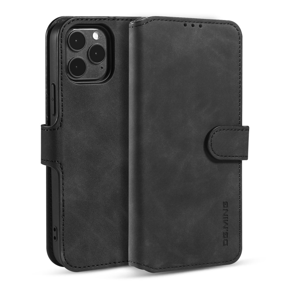 DG.MING Retro Läder Plånboksfodral iPhone 12 Pro Max - Svart