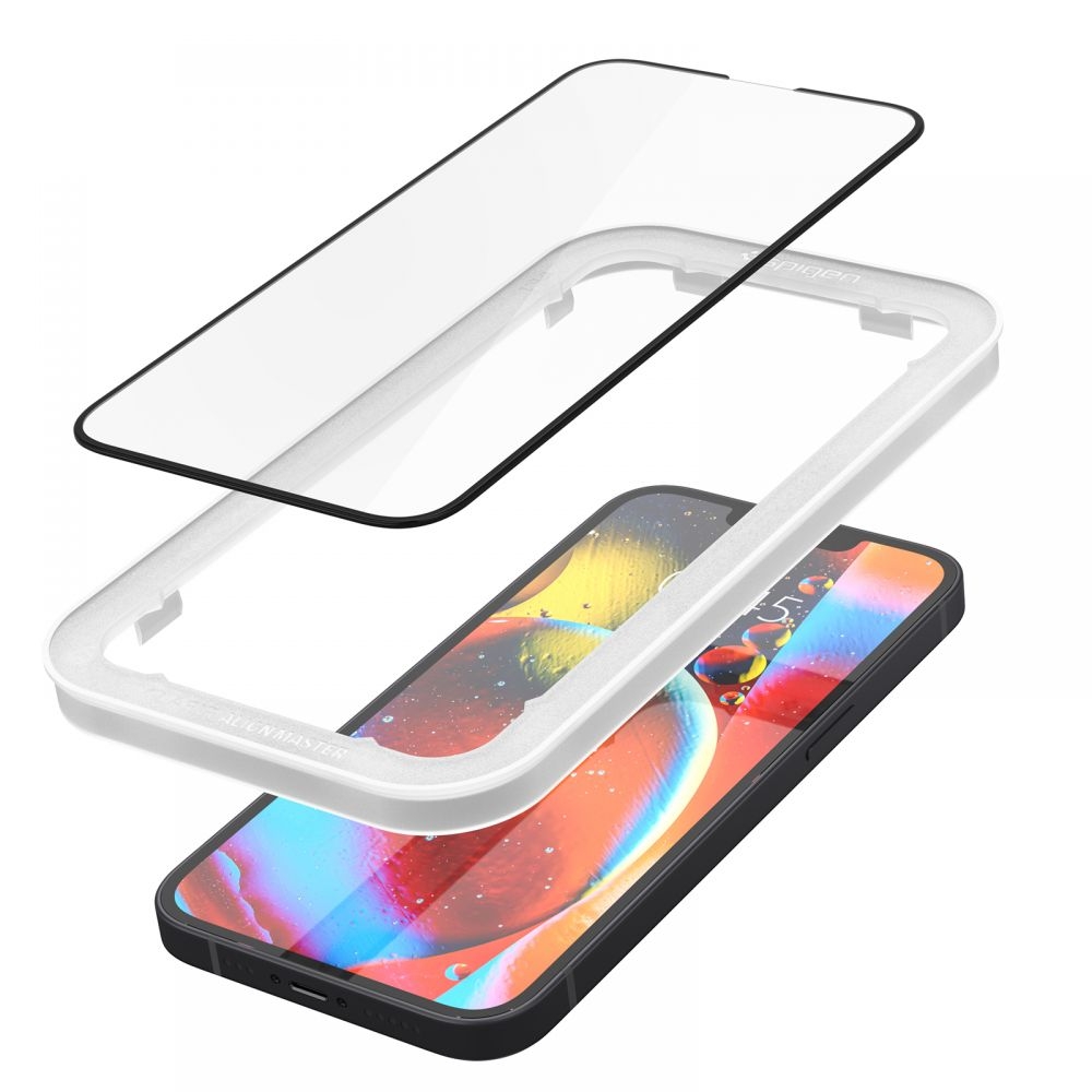Spigen Alm iPhone 14/13/13 Pro/16e Härdat Glas Skärmskydd (2 Pack)