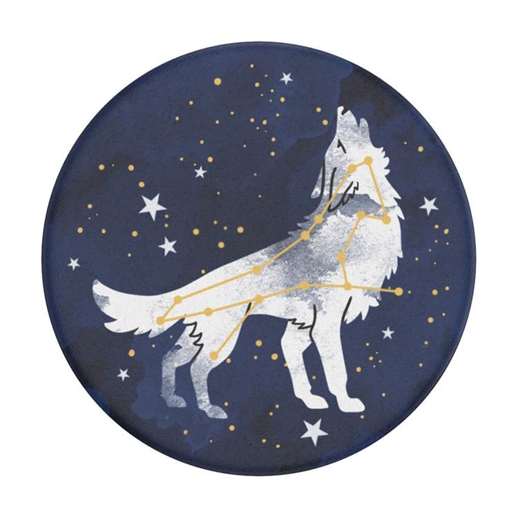 POPSOCKETS Sirius Wolf Avtagbart Grip med Ställfunktion