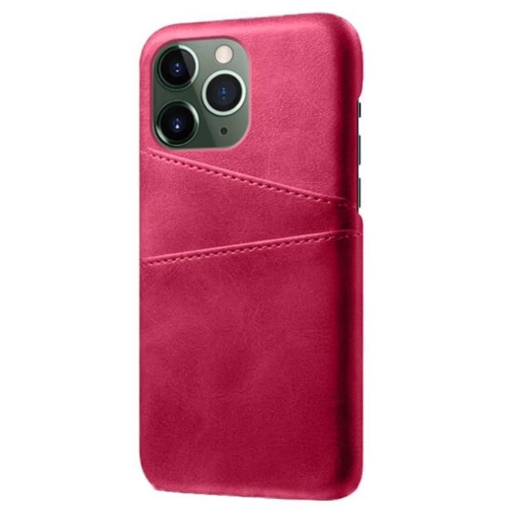iPhone 14 Pro Skal Korthållare PU Läder - Magenta