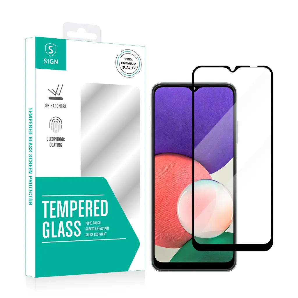 SiGN Galaxy A22 Härdat Glas Skärmskydd 2.5D