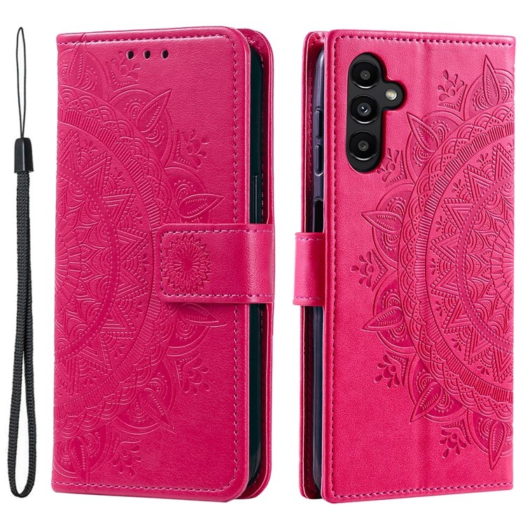 Galaxy A24 Plånboksfodral Imprinted Mandala Flower - Magenta
