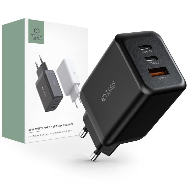 Tech-Protect 3-Port Väggladdare 65W