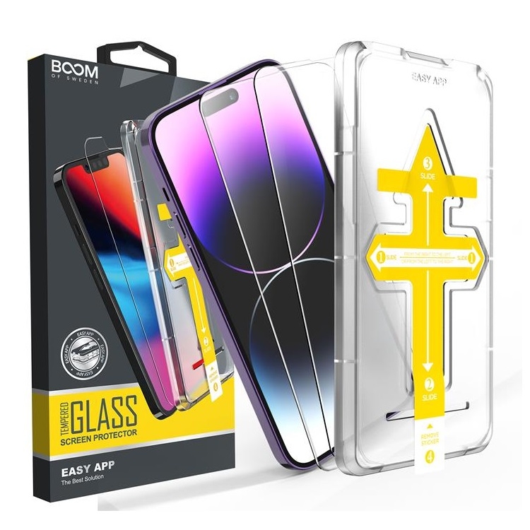 BOOM iPhone 13 Pro Max Härdat Glas Skärmskydd - 2 Pack