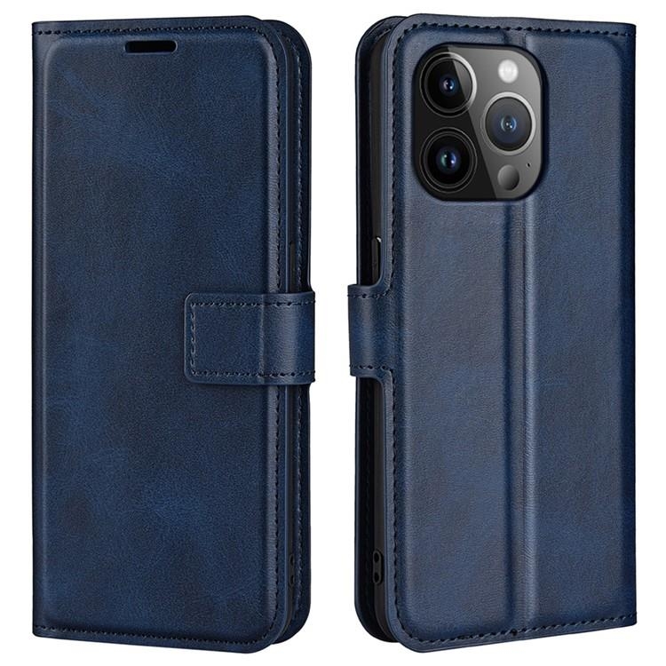 iPhone 15 Pro Plånboksfodral Calf Flip Folio - Blå