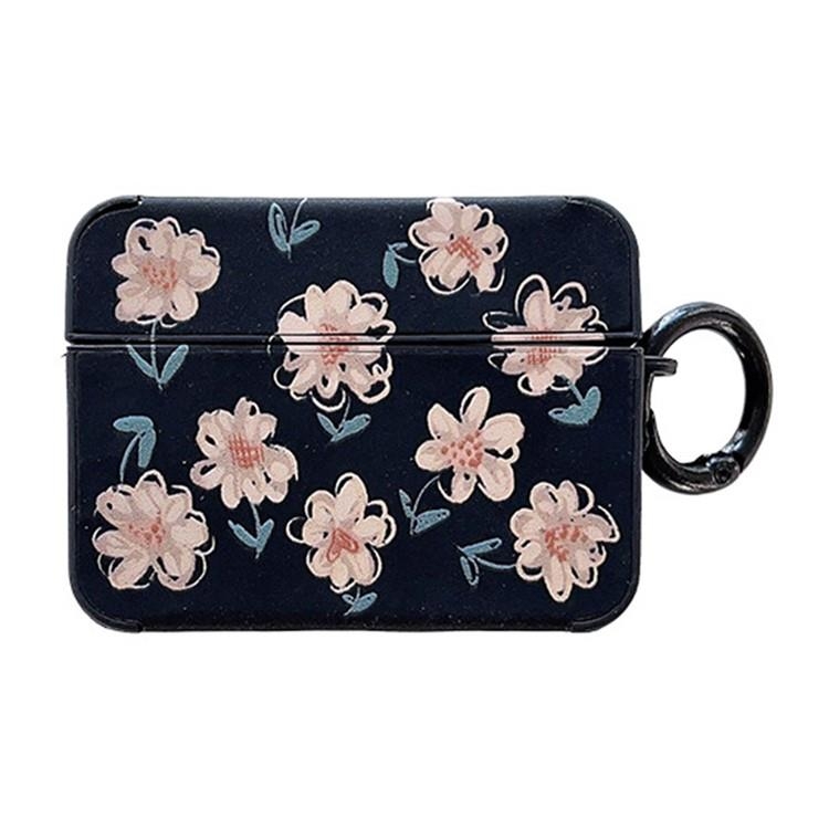 Airpods Pro 2 Skal TPU Läder Floral - Svart