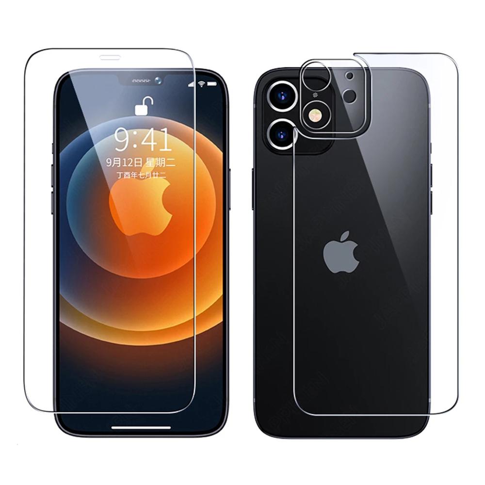3-PACK 3-in-1 Fram- & Baksida + Kameralinsskydd iPhone 12