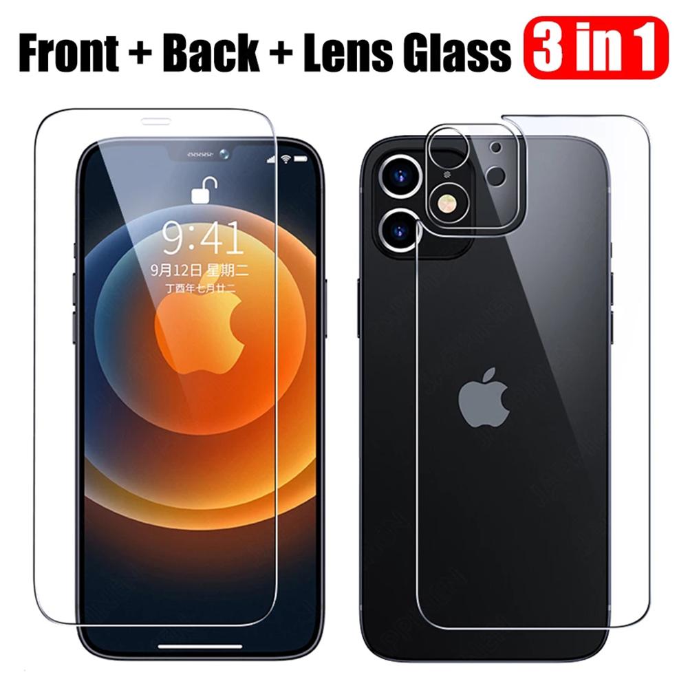 3-in-1 iPhone 12 Fram- & Baksida + Kameralinsskydd