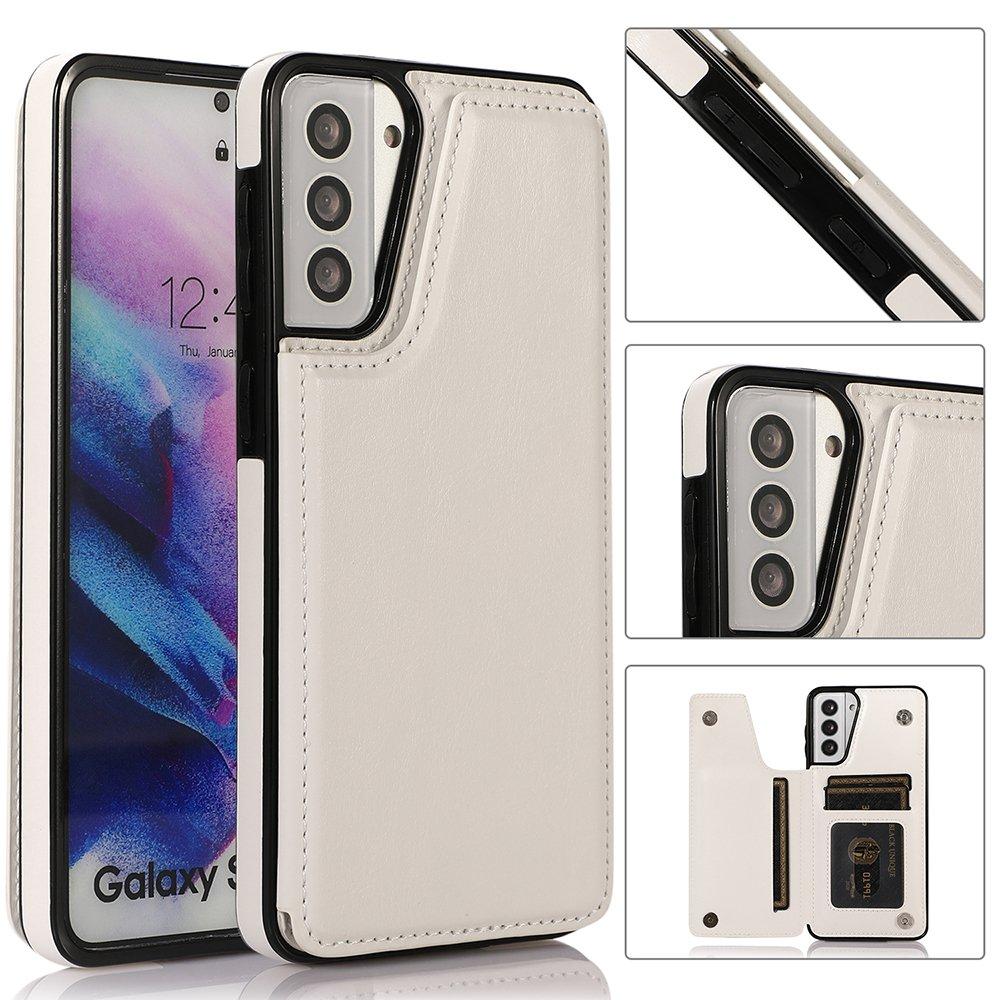 Galaxy S21 Plus - Skyddande Smidigt Skal med Korthållare