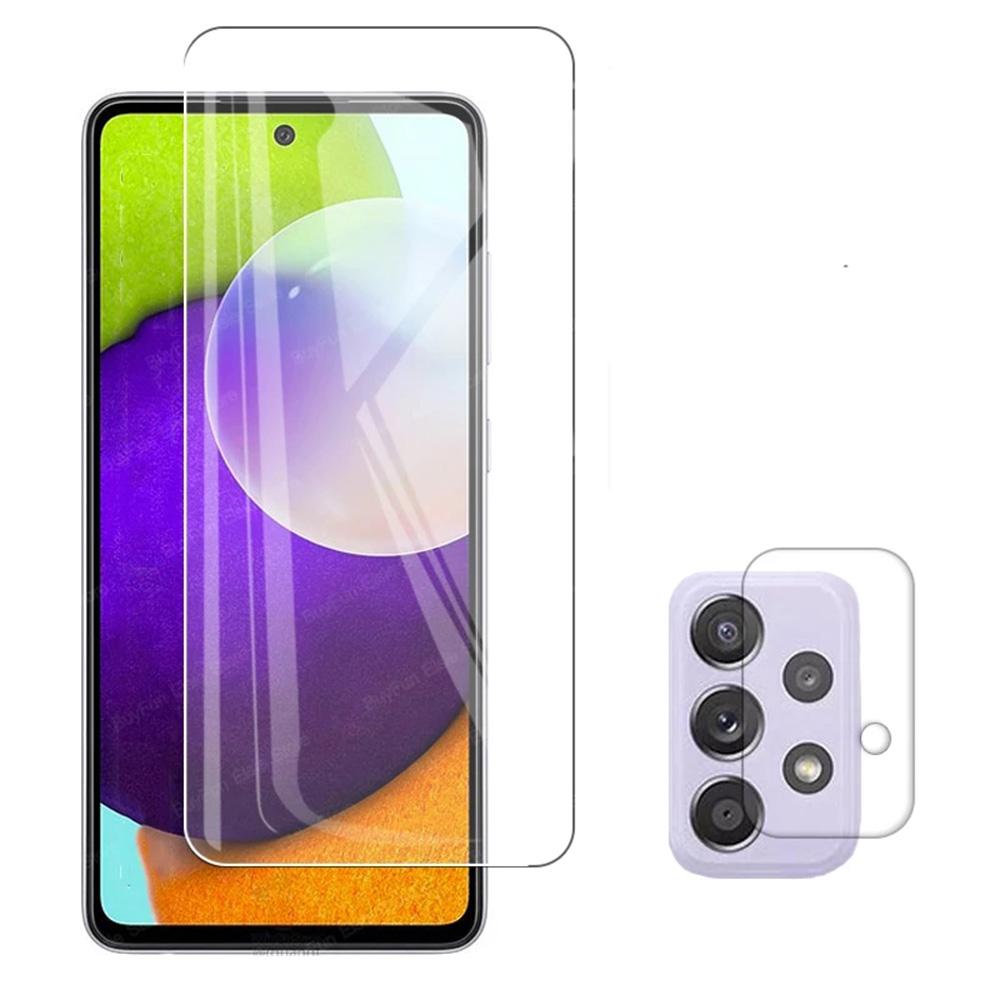 2-PACK Samsung Galaxy A52 Skärmskydd + Kameralinsskydd HD 0,3mm