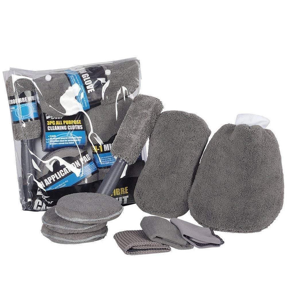 9-Pack Smidiga Microfibers Fordons Rengörings Set