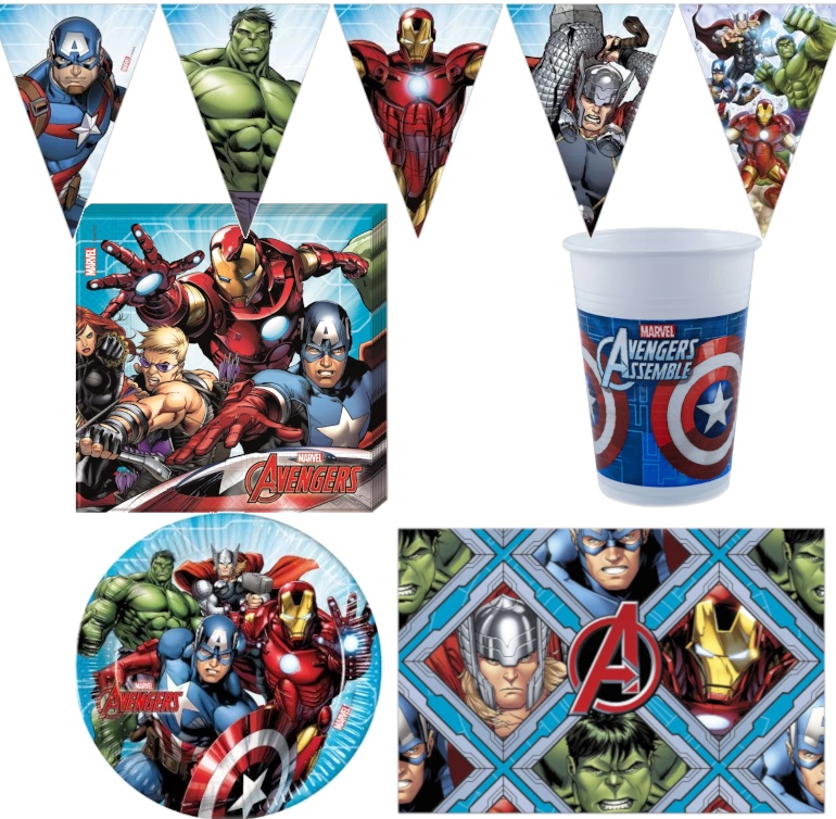 Kalaspaket Marvel Avengers 38 delar för 8 personer