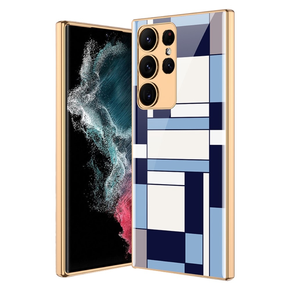 GKK Galaxy S24 Ultra Skal Härdat Glas Electroplate Blå