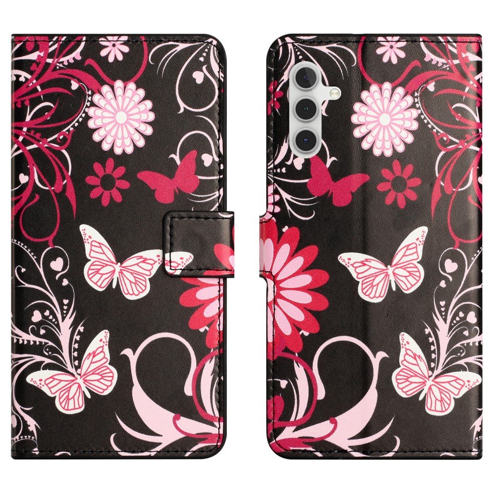 Galaxy S24 Fodral Med Tryck Rosa Fjärilar