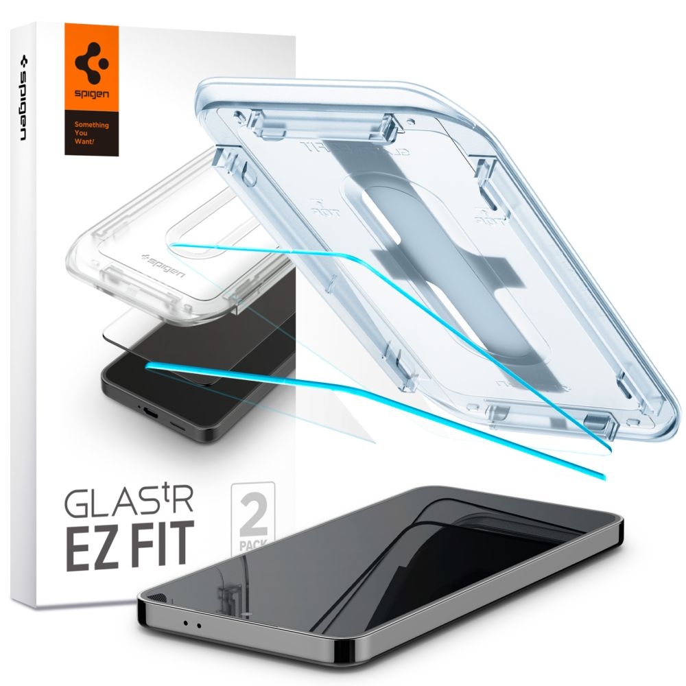 Spigen Galaxy S25 / S24 2-PACK GLAS.tR "Ez Fit" Skärmskydd