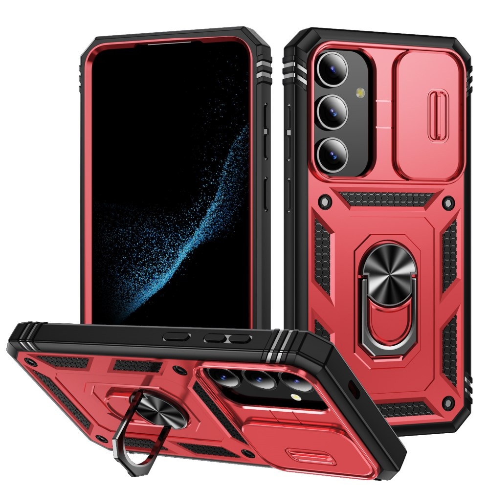 Galaxy S24 Plus Skal CamShield Ring Hybrid Armor Röd