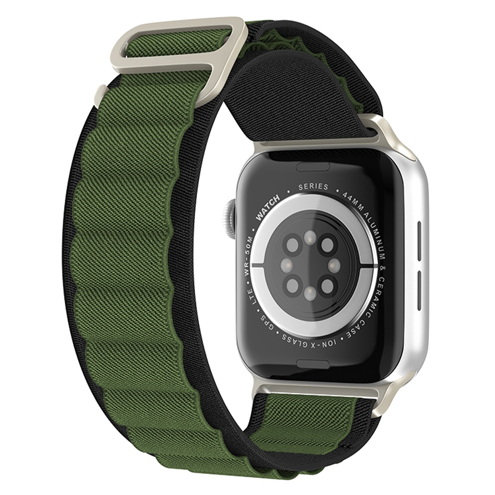 Apple Watch 42/44/45/46/49 mm Armband Alpine Pro Loop Svart/Grön