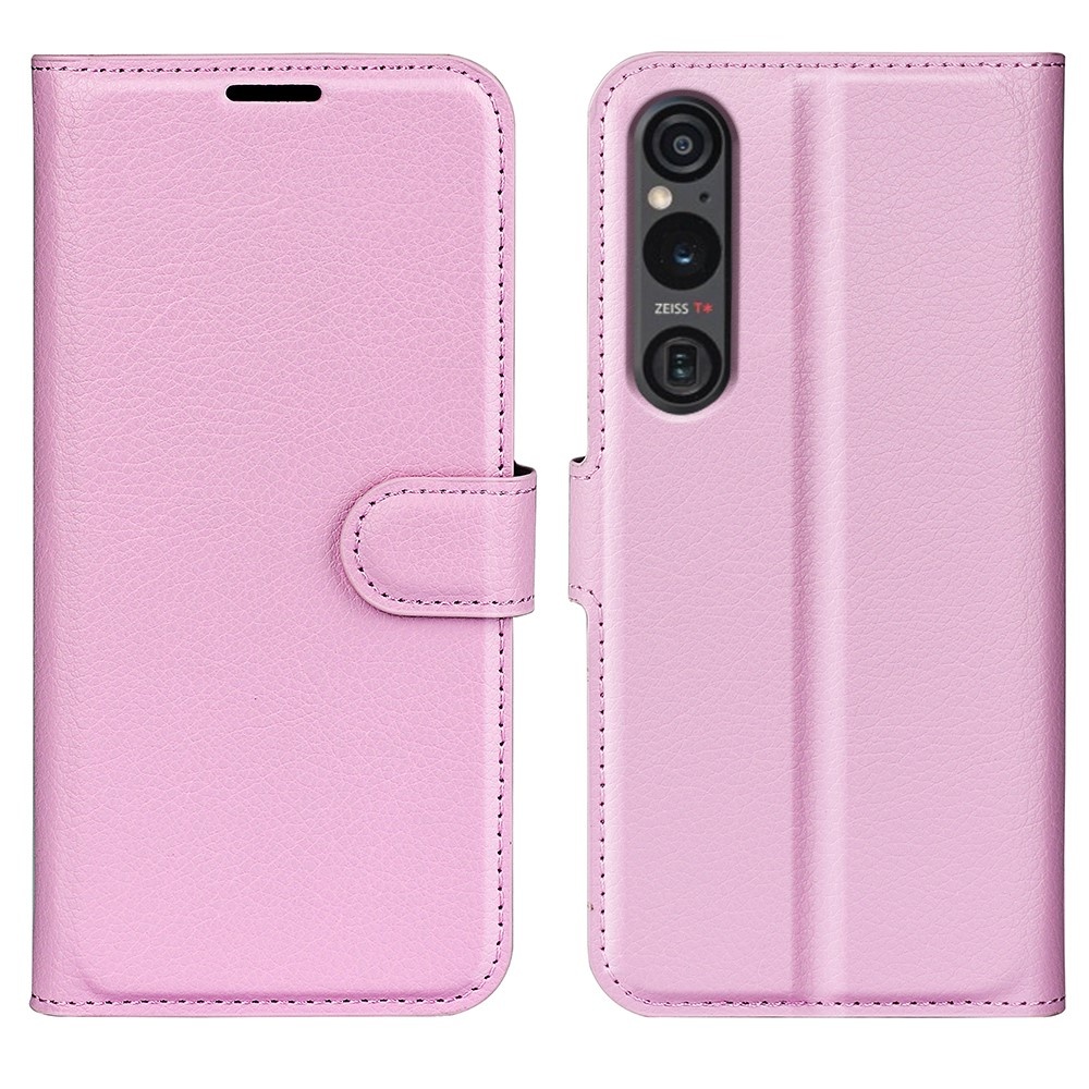 Xperia 1 VI Fodral Litchi Läder Ljus