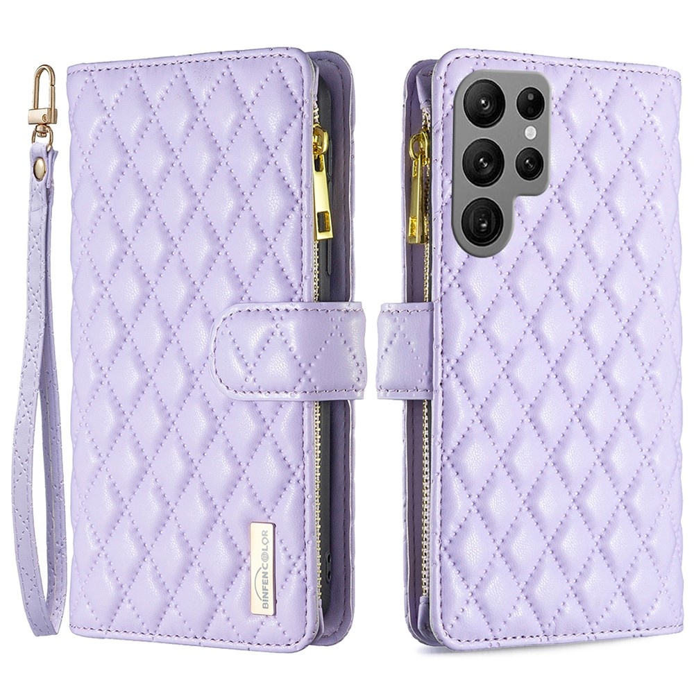 BINFEN Galaxy S25 Ultra Fodral Diamond Multifunktionell Lila