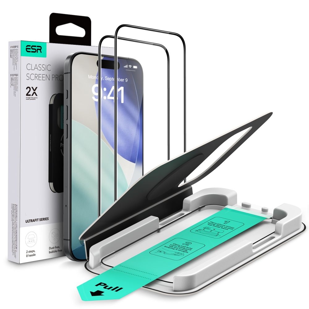 ESR iPhone 17 Pro 2-PACK Skärmskydd UltraFit Härdat Glas Transparent