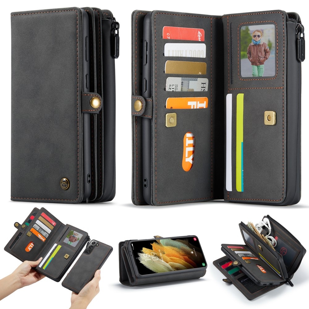Galaxy S21 - CASEME 2-i-1 Multifunktionellt Läder Fodral