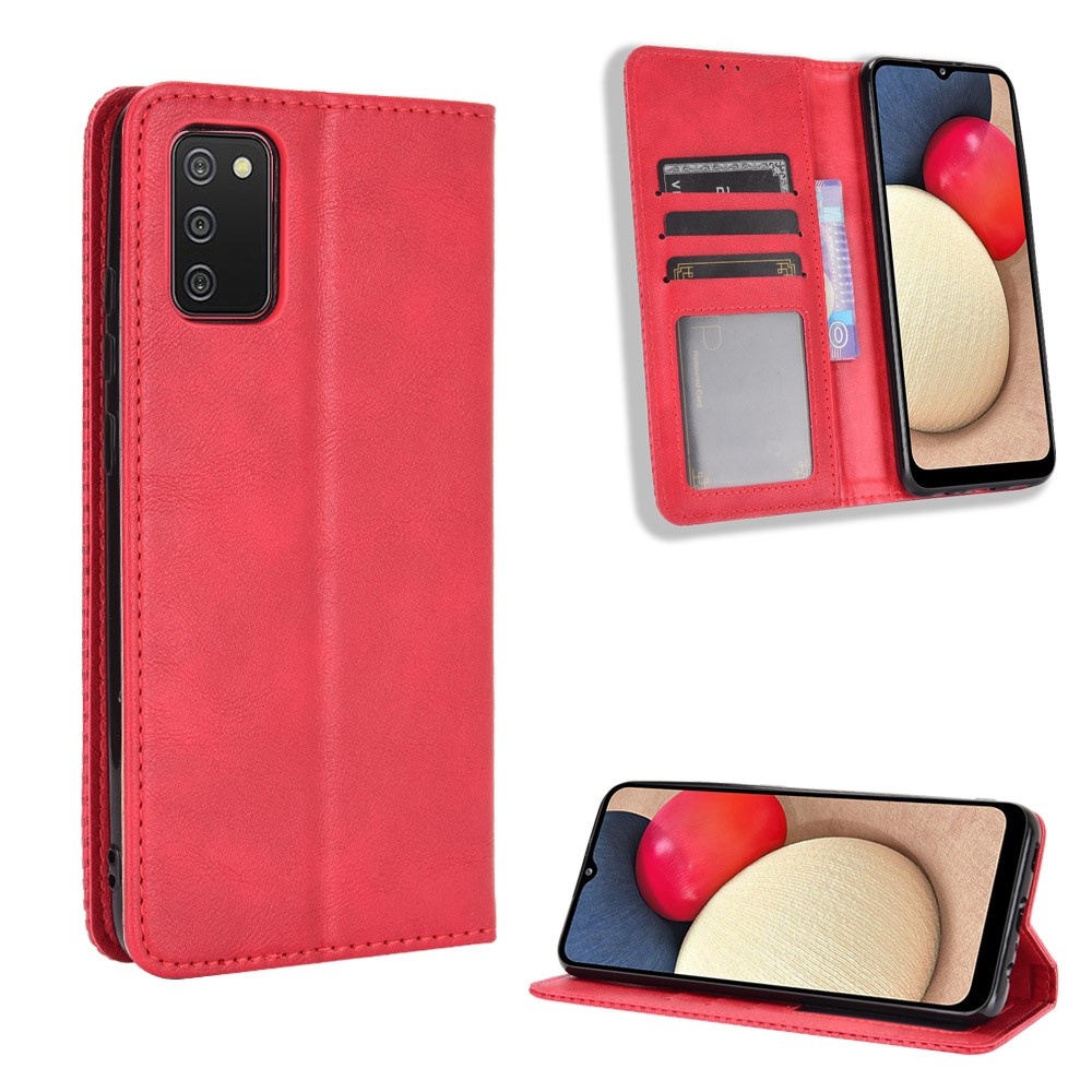 Galaxy A02s - Retro Läder Flip Fodral