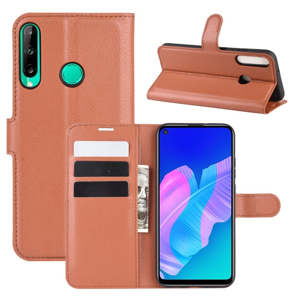 P40 Lite E - Litchi Plånboksfodral
