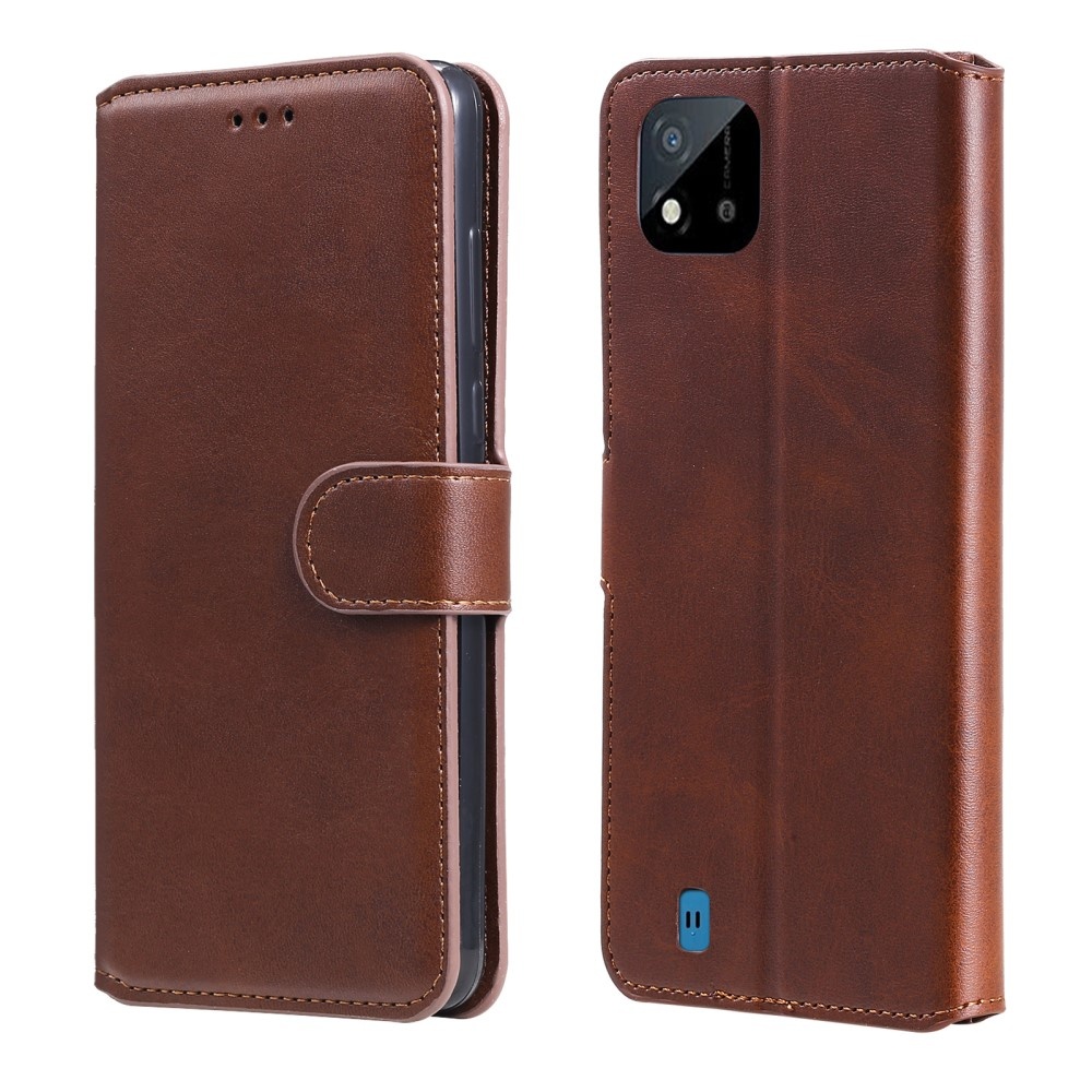Realme C21 - Solid Läder Fodral