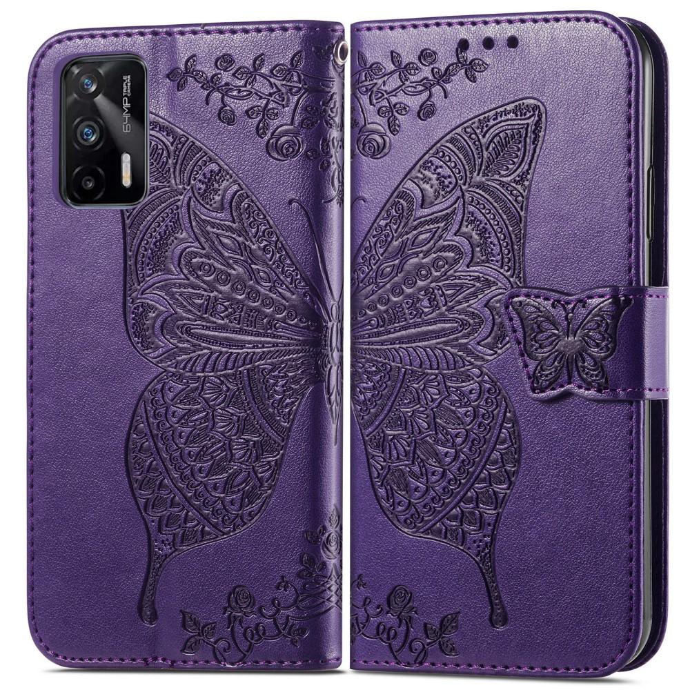 Realme GT - Butterfly Läder Fodral - Mörk