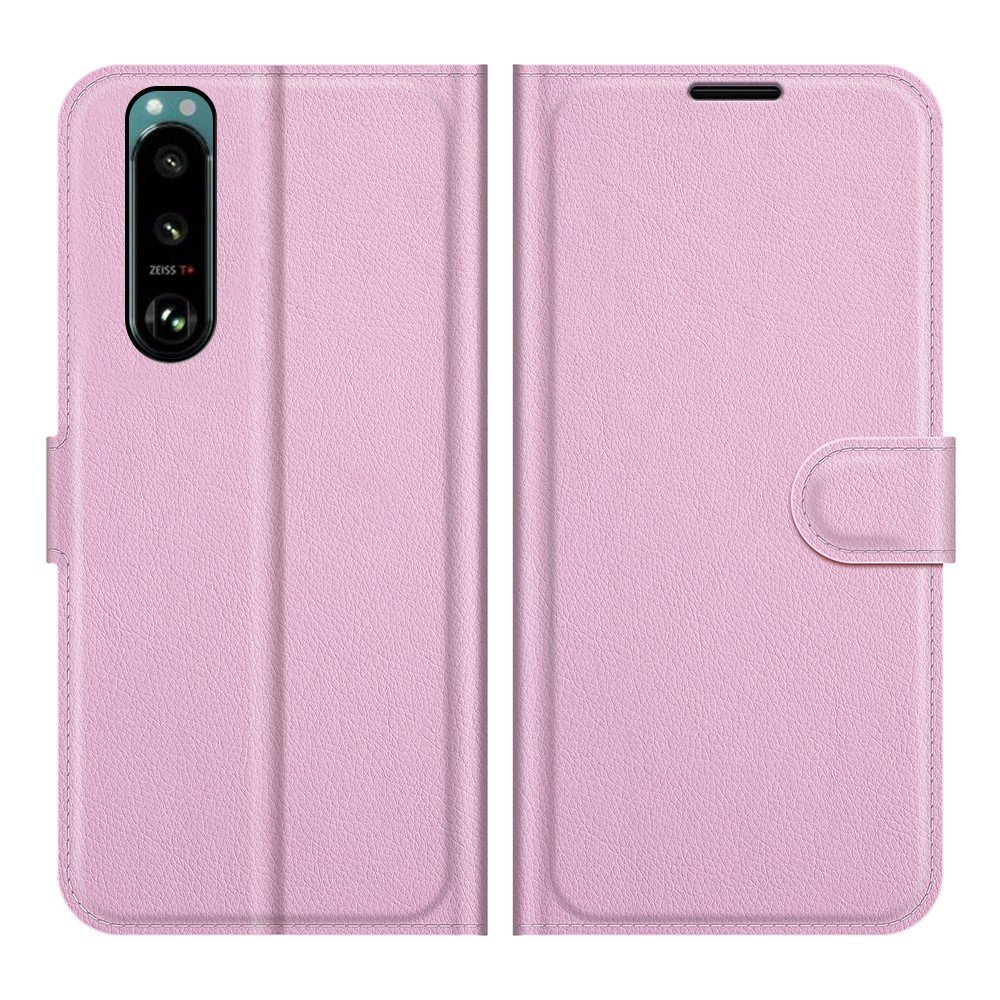 Xperia 5 III Fodral Litchi Läder Ljus