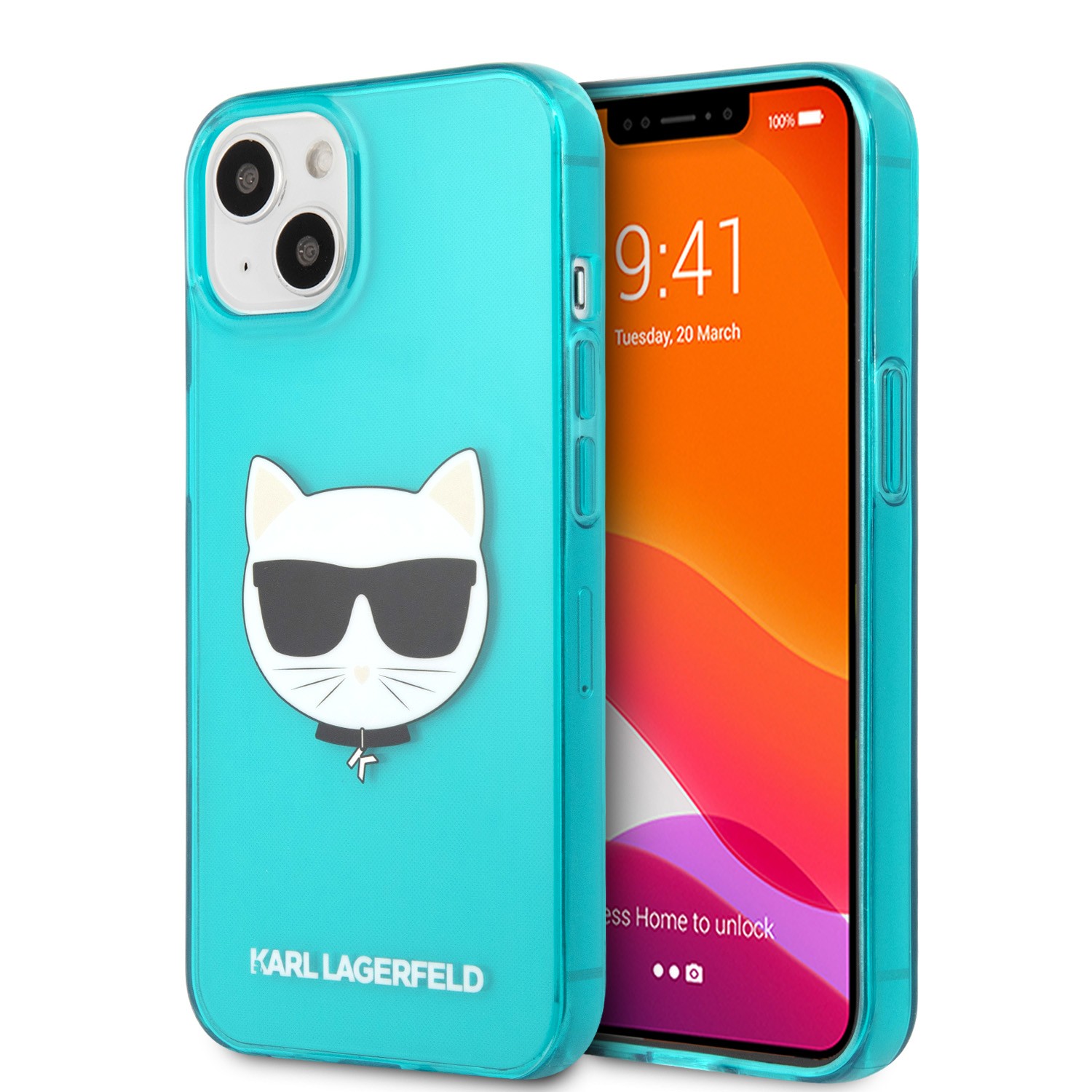 Karl Lagerfeld iPhone 13 Skal TPU Choupette Fluorescent