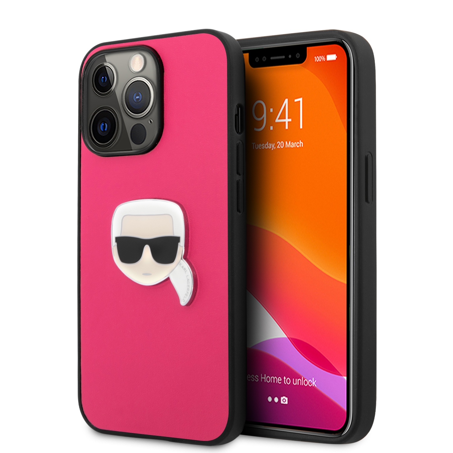 Karl Lagerfeld iPhone 13 Pro Max Skal PU Läder Karl Head