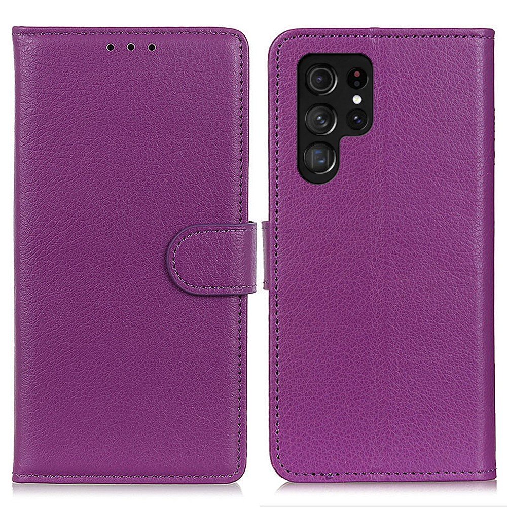 Galaxy S22 Ultra Fodral Litchi Läder