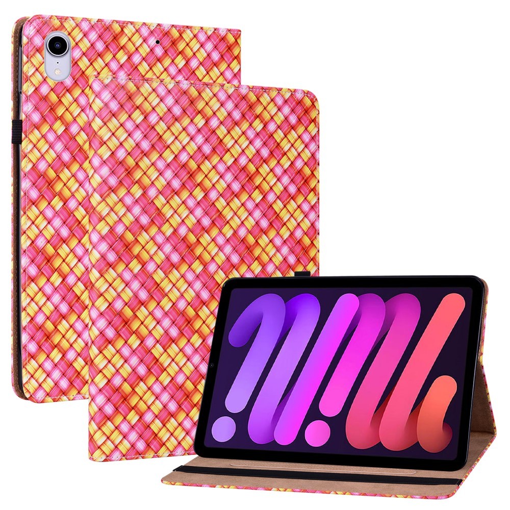 iPad Mini 2024/2021 Fodral Vävd Textur Rosa