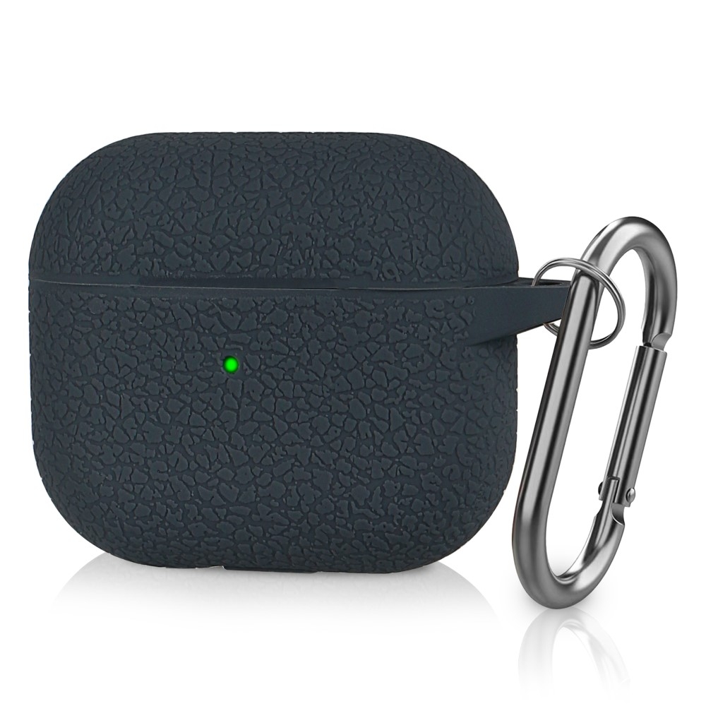 AirPods 3 Skal Silikon Litchi Textur Karbinhake Ash