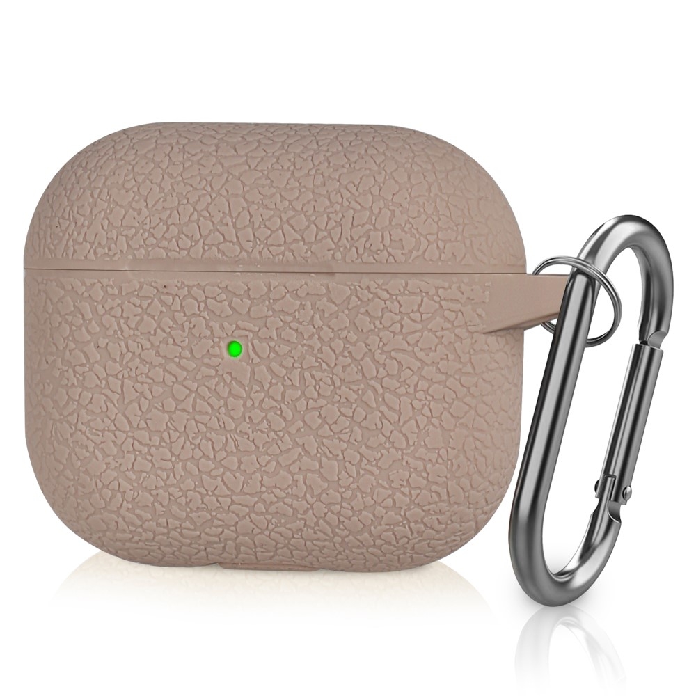 AirPods 3 Skal Silikon Litchi Textur Karbinhake Ljus