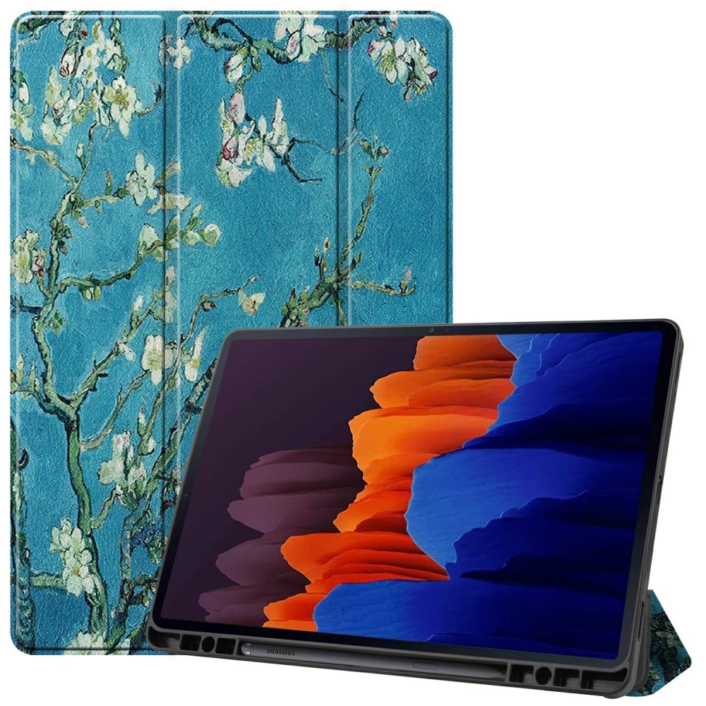 Galaxy Tab S7 Plus / Tab S8 Plus Fodral Tri-Fold Pennhållare