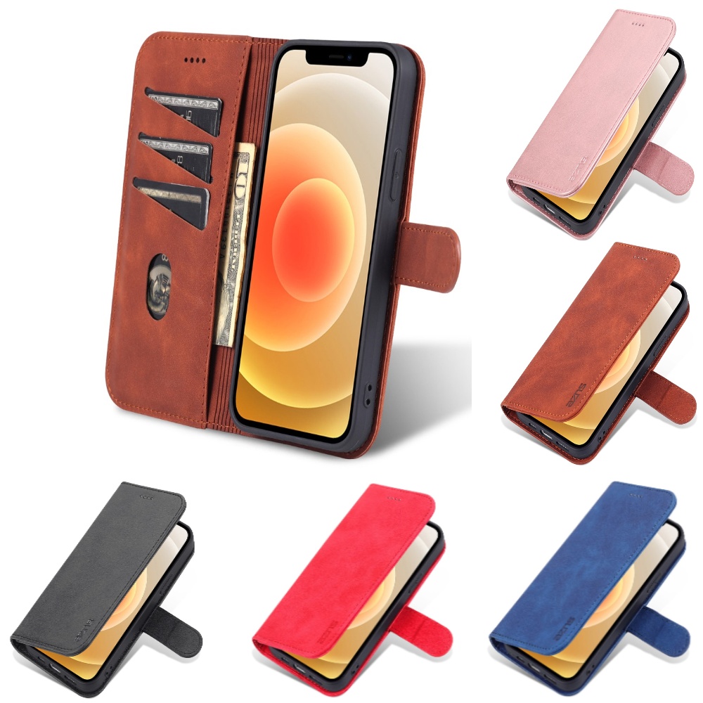 AZNS iPhone 12 Pro Max Fodral Läder Svart